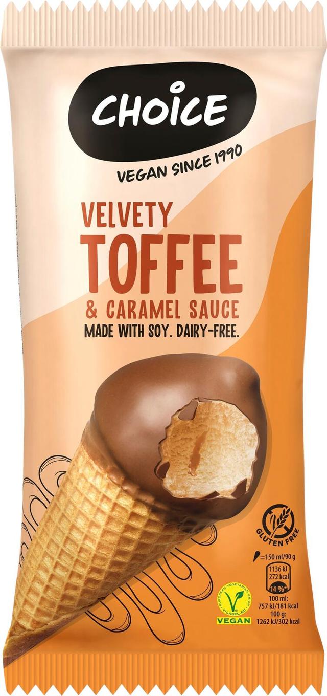 Choice Jäätelötuutti Velvety Toffee 150ml/90g