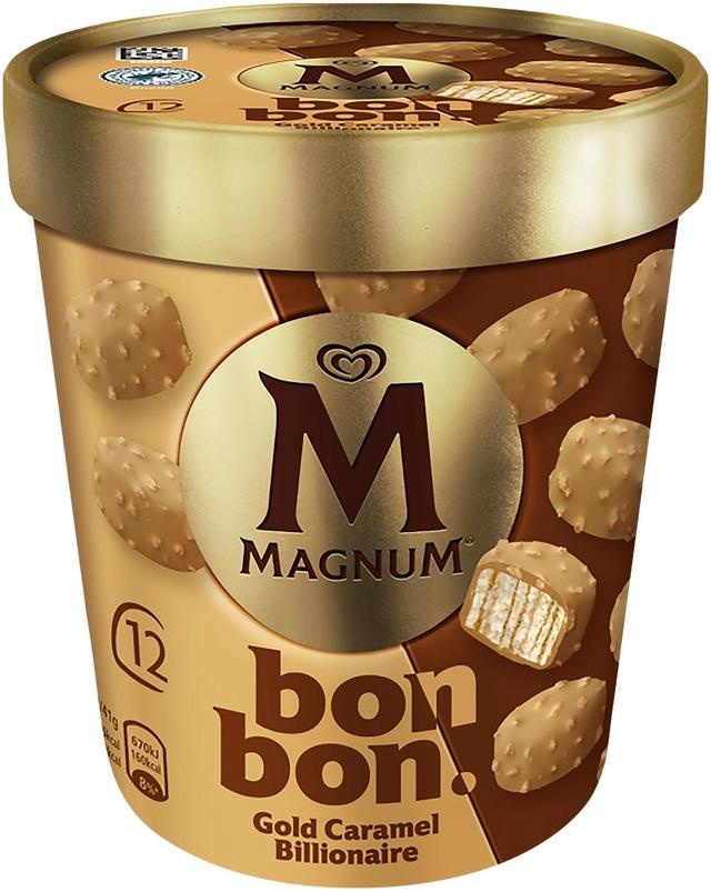 Magnum Bonbon Gold Caramel Billionaire Jäätelö Monipakkaus 204ml/168g 12kpl