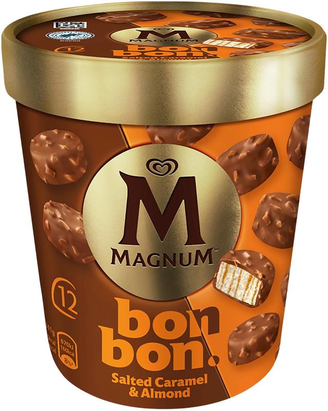 Magnum Bonbon Salted Caramel and Almond Jäätelö Monipakkaus 204ml/168g 12kpl