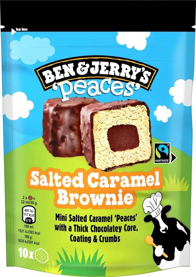 Ben & Jerry's Salted Caramel Brownie Peaces Jäätelö Monipakkaus 160ml/150g 10kpl