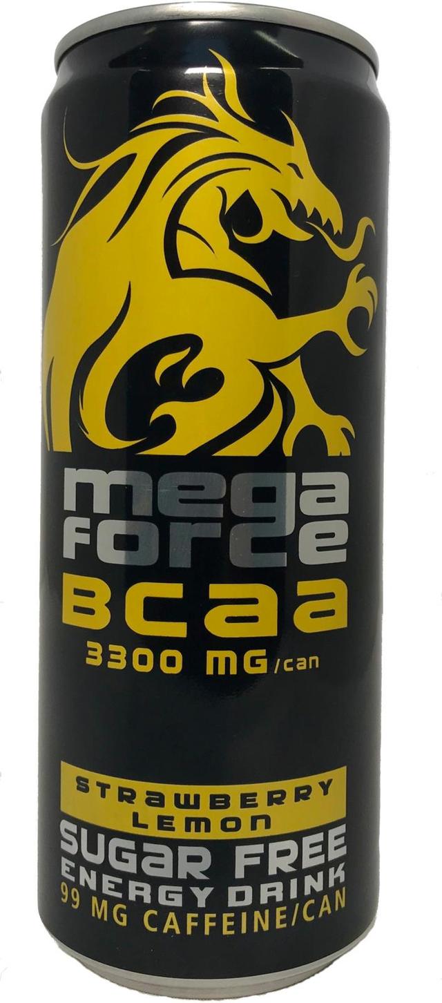 Mega force BCAA mansikka-sitruuna sokeriton energiajuoma 0,33l