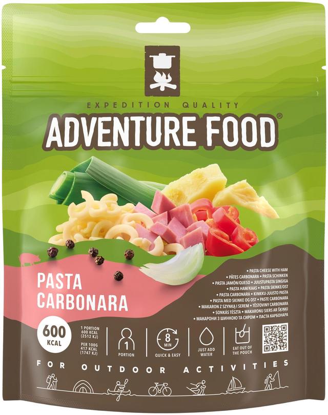 Adventure Food Pasta Carbonara, kinkku-juusto pasta, 600 kcal