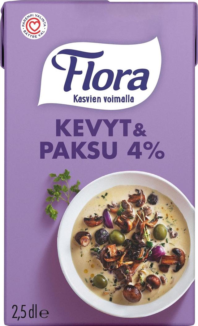 Flora Kevyt & Paksu 4% 250ml