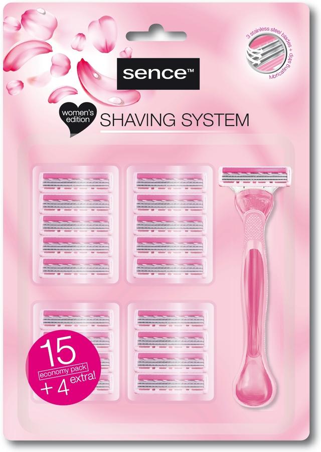 Sencebeauty ihonkarvanpoistohöylä 15+4 kolmoisterä