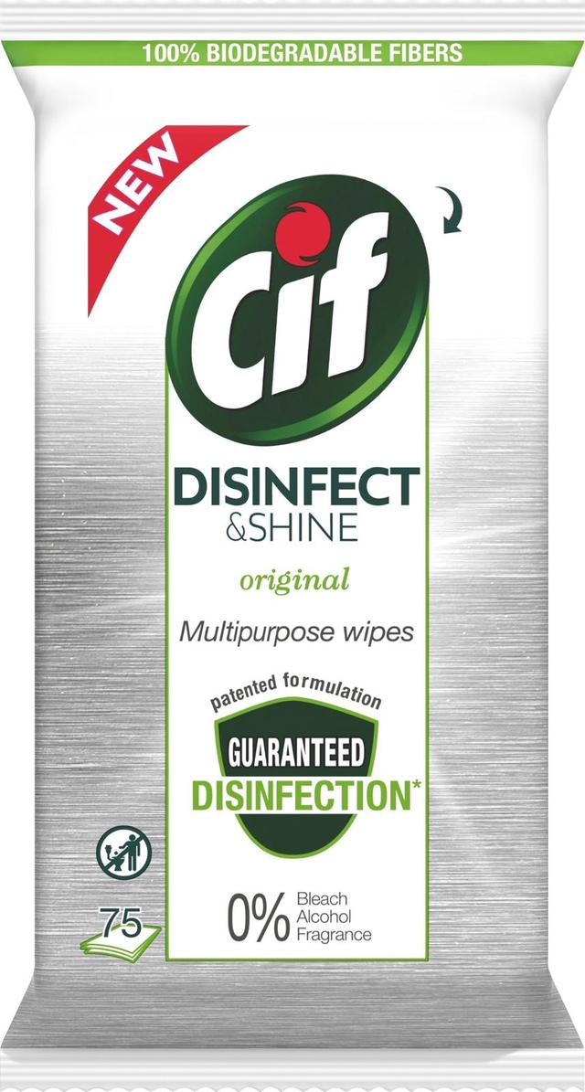Cif Yleispuhdistusliina Disinfect & Shine Multipurpose 75 kpl