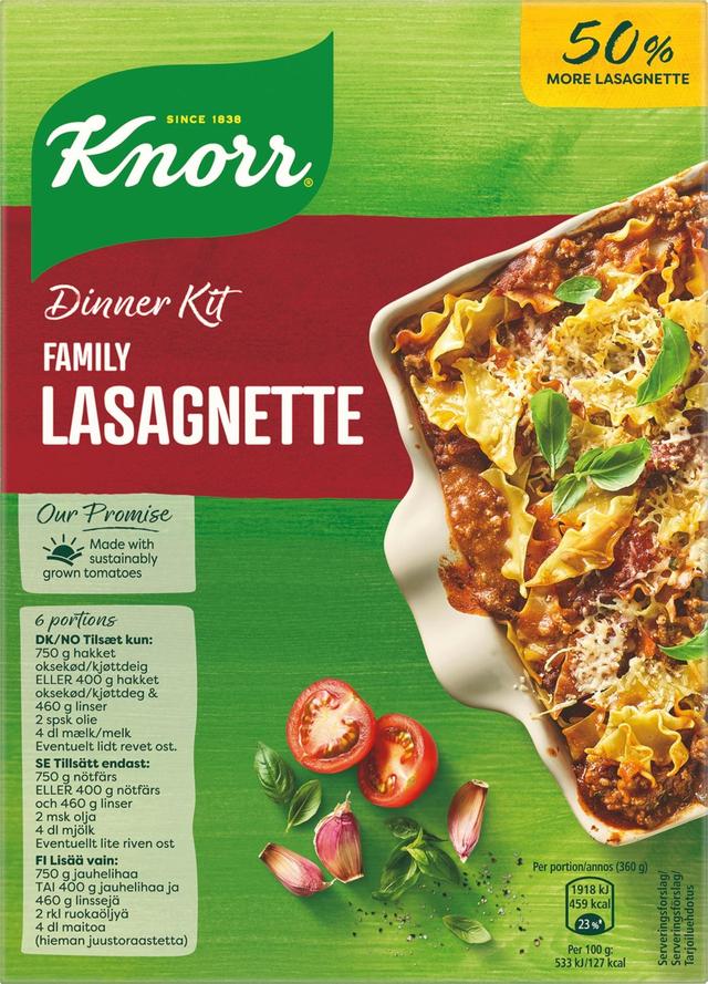 Knorr Family Lasagnette ateria-aines 335 g