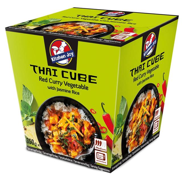 350g Kitchen Joy Thai-Cube Red curry -kasviksia ja jasmiiniriisiä, pakasteateria