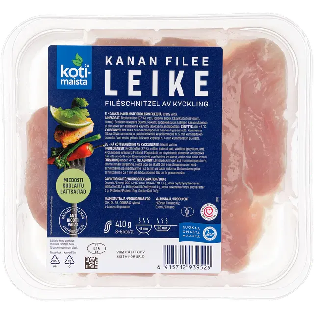 Kotimaista Kanan fileeleike miedosti suolattu 410 g