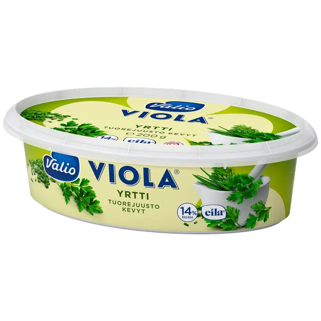 Valio Viola® kevyt e200 g yrtti tuorejuusto laktoositon