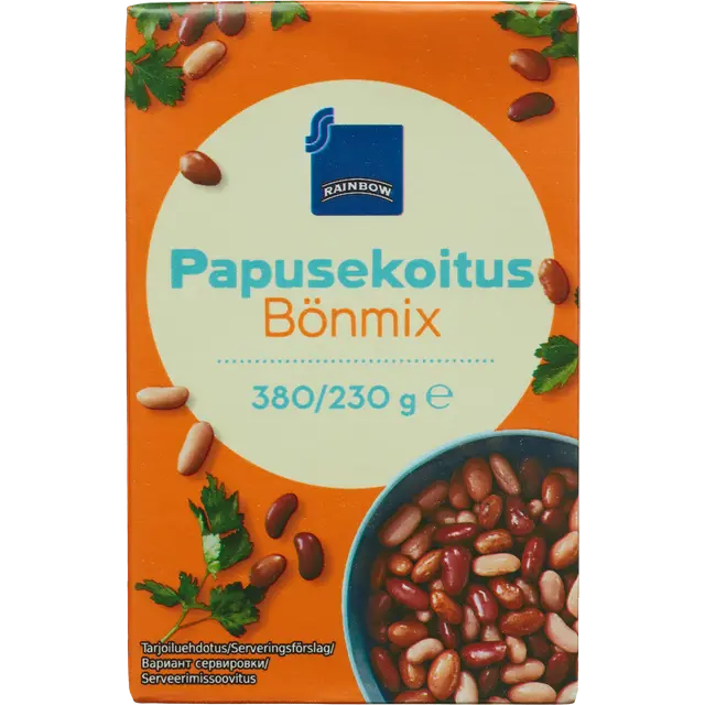 Rainbow papusekoitus suolaliemessä 380/230 g