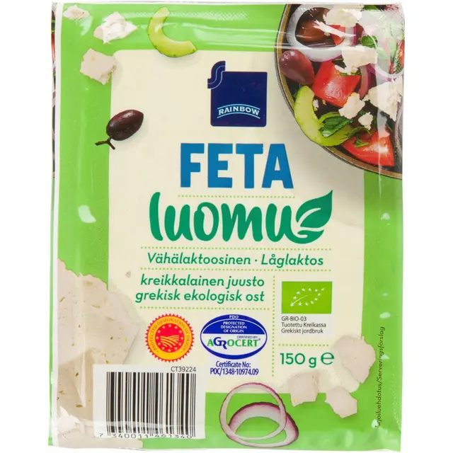 Rainbow 150g fetajuusto PDO luomu