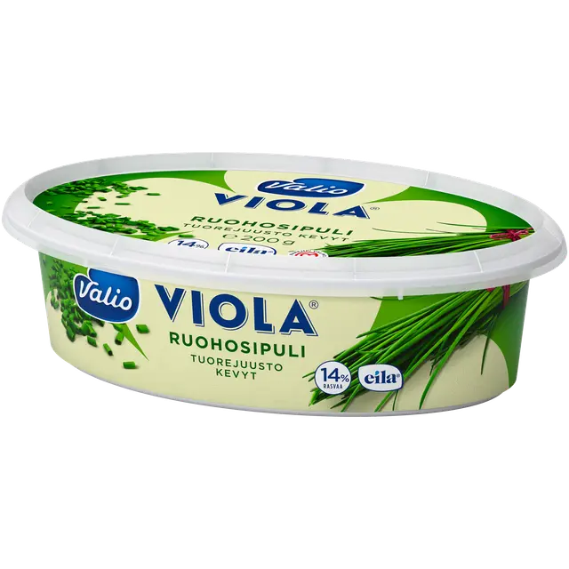 Valio Viola® kevyt e200 g ruohosipuli tuorejuusto laktoositon