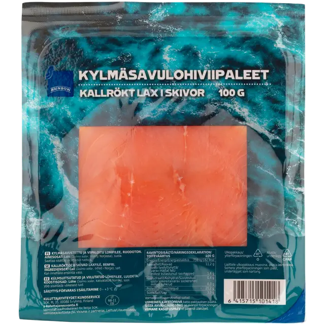 Rainbow kylmäsavulohiviipaleet 100g