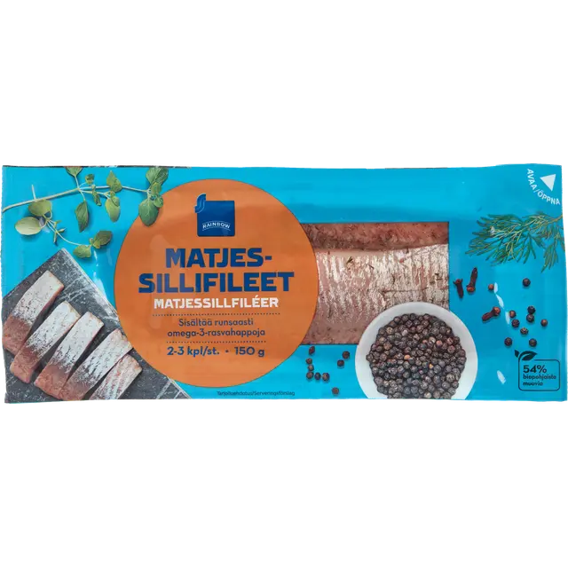 Rainbow matjessillifileet vakuumi 150g, 2-3kpl