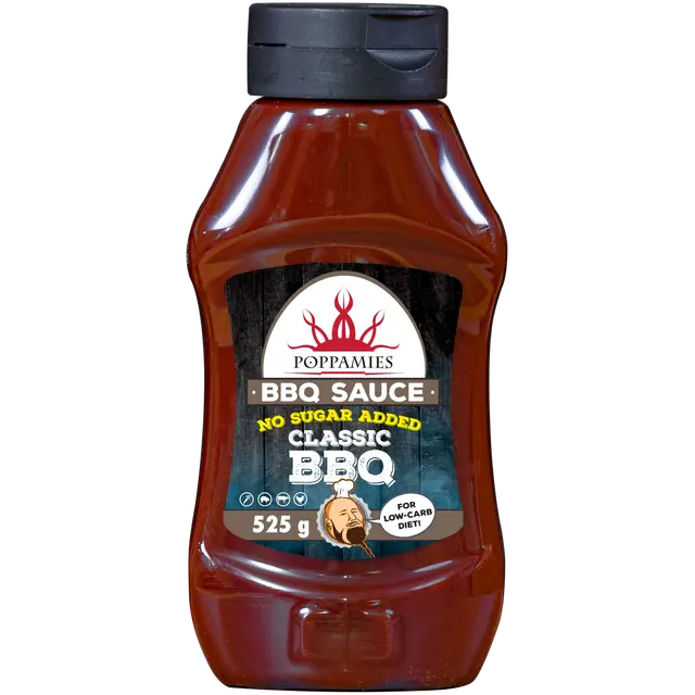 Poppamies BBQ Sauce Classic BBQ No sugar added grillikastike 525g