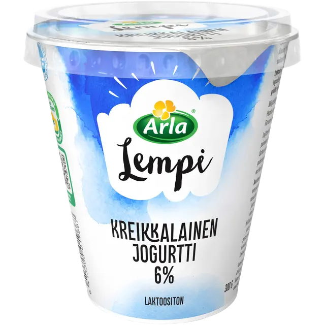 Arla Lempi Kreikkalainen 300 g 6% laktoositon jogurtti