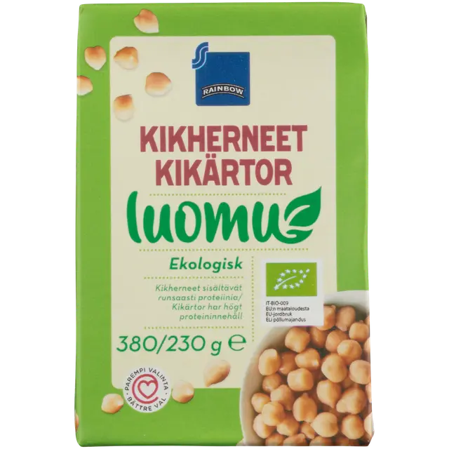 Rainbow kikherneet suolaliemessä luomu 380/230 g