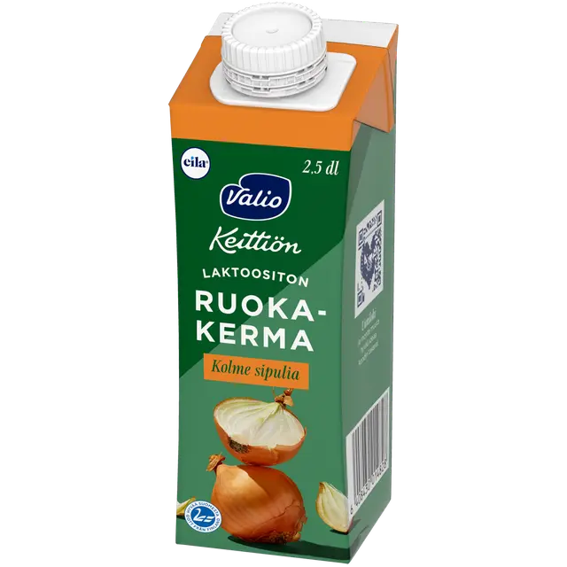 Valio Keittiön ruokakerma 2,5 dl kolme sipulia UHT laktoositon