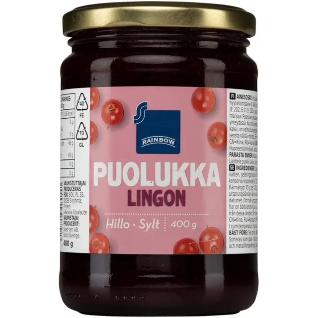 Rainbow puolukkahillo 400 g