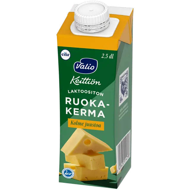 Valio Keittiön ruokakerma 2,5 dl kolme juustoa UHT laktoositon