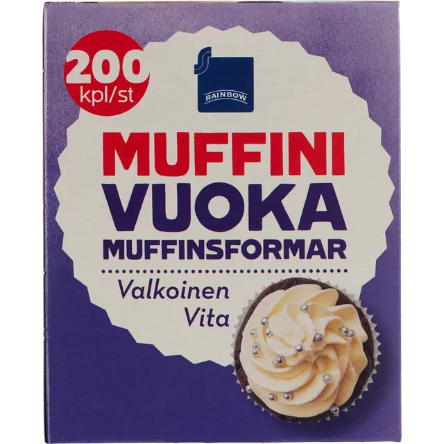 Rainbow muffinivuoka 200kpl