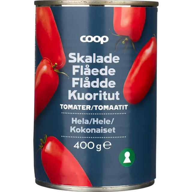 Coop kuoritut kokonaiset tomaatit 400 g