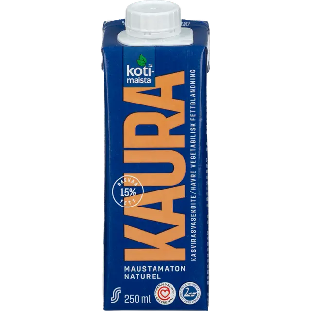 Kotimaista 250ml Maustamaton Kaurakasvirasvasekoite Laktoositon
