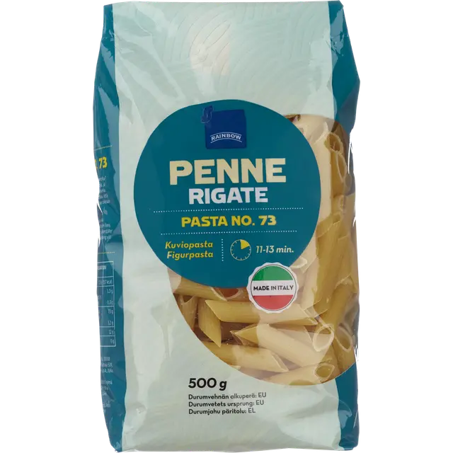 Rainbow 500g Penne Rigate kuviopasta