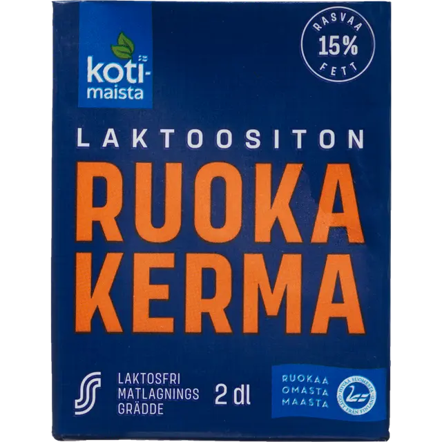 Kotimaista Ruokakerma 15% UHT laktoositon 2 dl