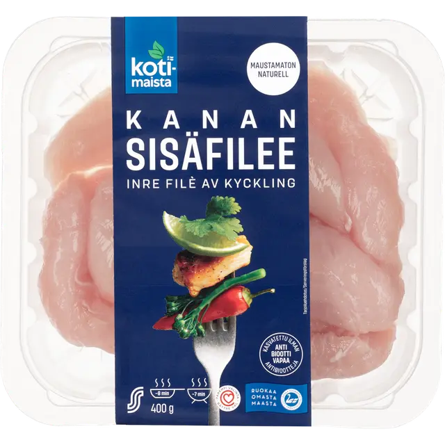 Kotimaista kanan sisäfilee maustamaton 400g