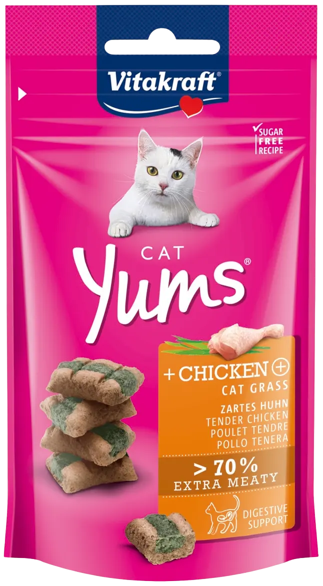 Vitakraft Cat Yums® Makupala kissoille, kana & kissanruoho 40g
