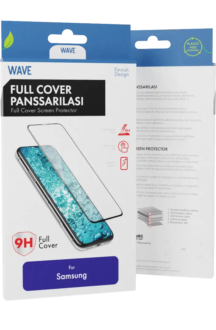 Wave Full Cover Panssarilasi, Samsung Galaxy A13 4G, Musta Kehys