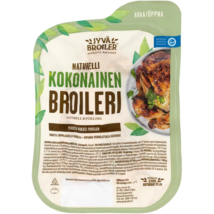 Jyväbroiler Kokonainen Broileri Naturelli n1,2kg