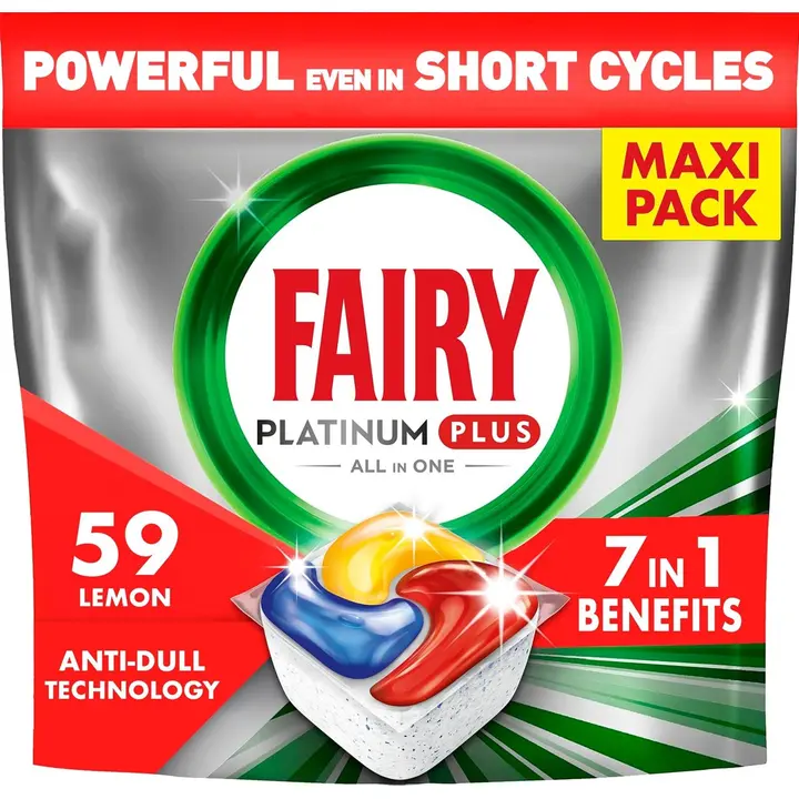 Fairy Platinum Plus All in One Anti-Dull Lemon 59kpl konetiskitabletti