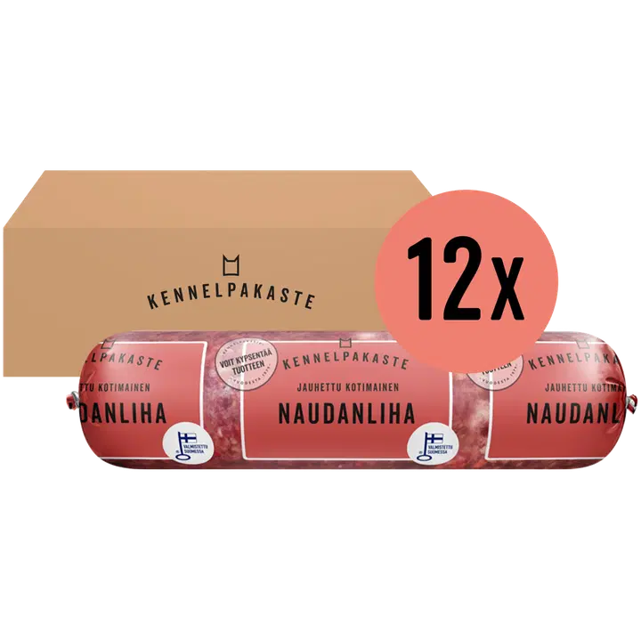 Kennelpakaste Jauhettu naudanliha pakettituote 12 x 500 g