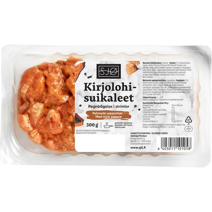 SJØ kirjolohisuikaleet pehmeän pippurinen 300g