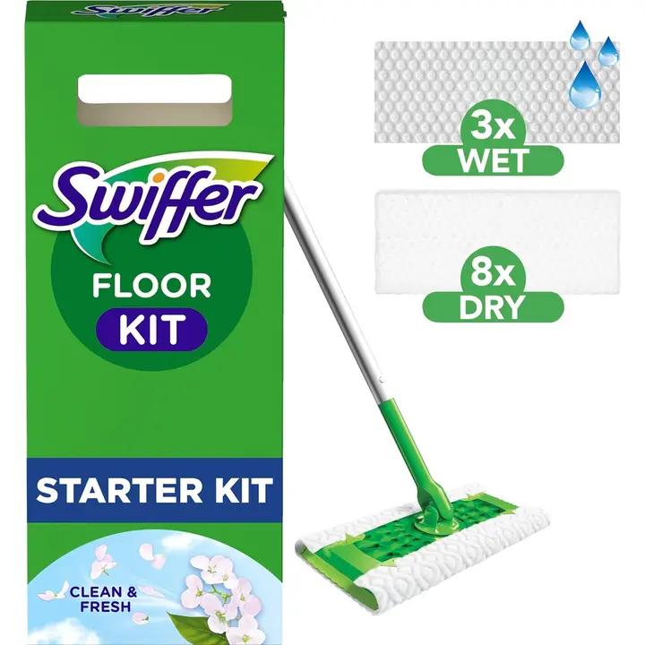 Swiffer Kit Floor kahva 1 (+8dry +3wet)