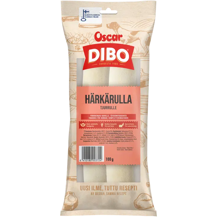 DIBO Härkärulla puruherkku 100 g, koirille