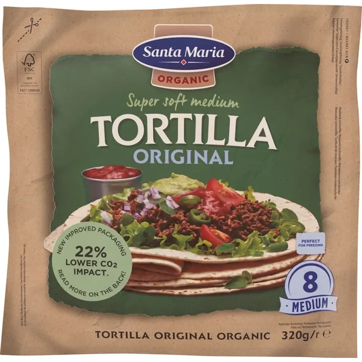 Santa Maria Tortilla Organic Original Medium, 320 g