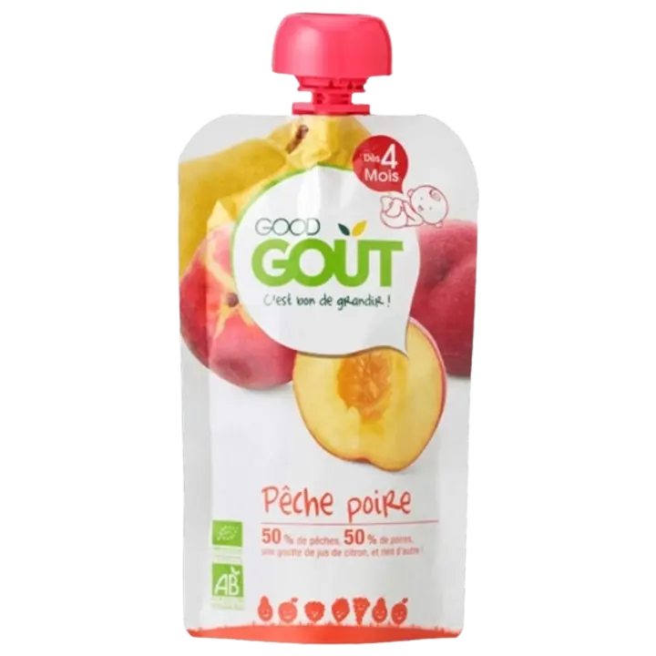 Good Gout pirni ja virsikupüree 120 g, öko, alates 4-elukuust