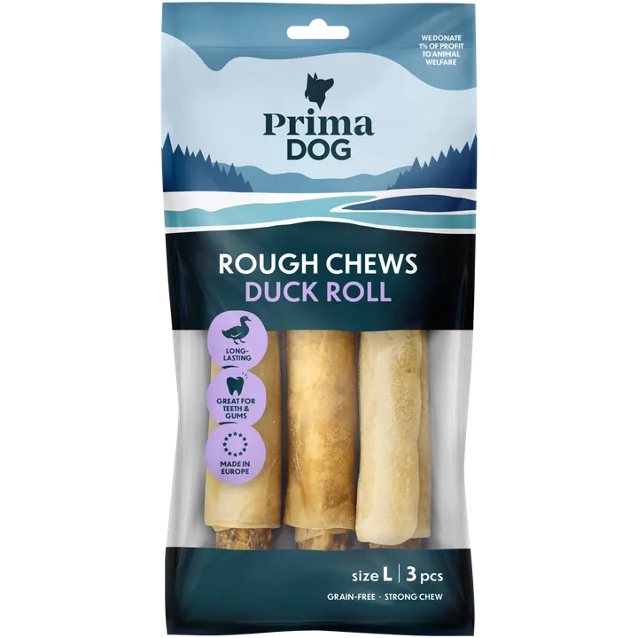 PrimaDog Rough Chews Ankkarulla L 17 cm 225 g