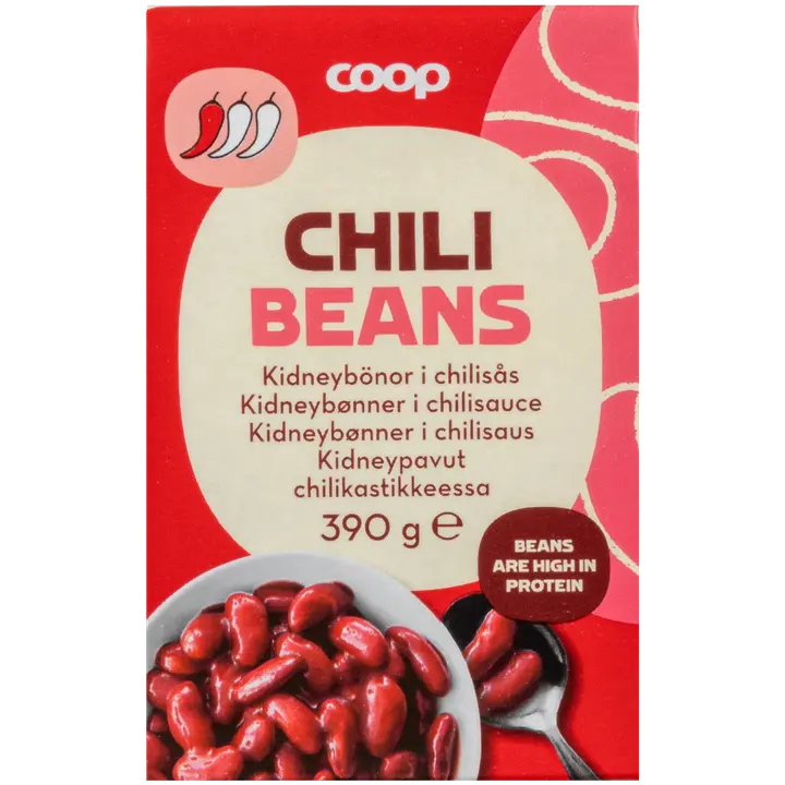Coop kidneypavut chilikastikkeessa 390 g