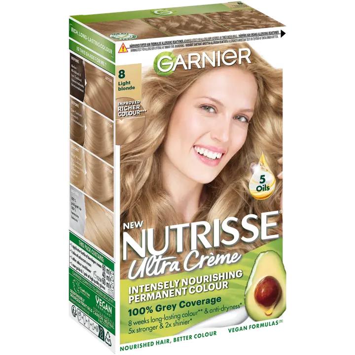 Garnier Nutrisse Ultra Creme 8.0 Light Blonde Luonnonvaalea kestoväri 1kpl