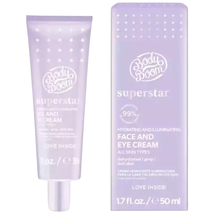 BodyBoom Superstar kosteuttava ja heleyttävä kasvo- ja silmänympärysvoide 50ml