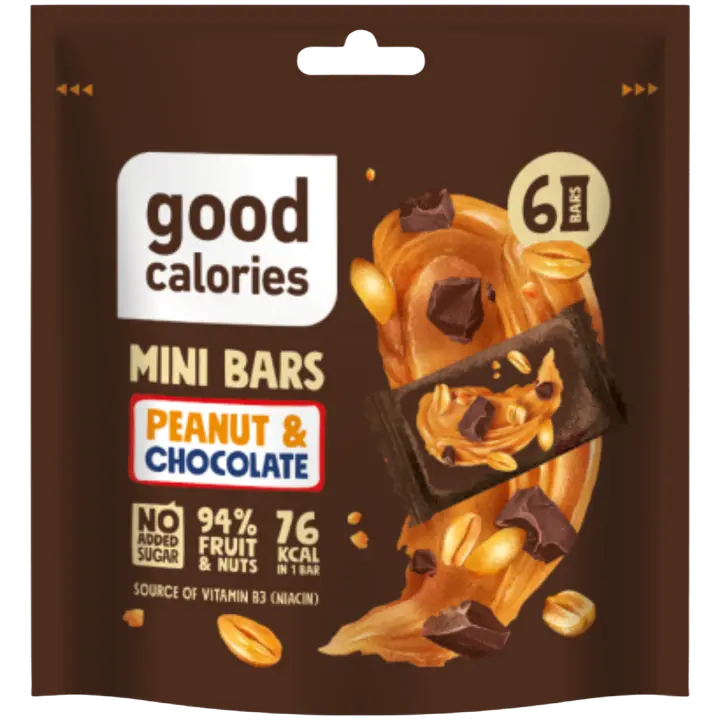 Mini batoonid GOOD CALORIES pähkli ja šokolaadiga 18gx 6