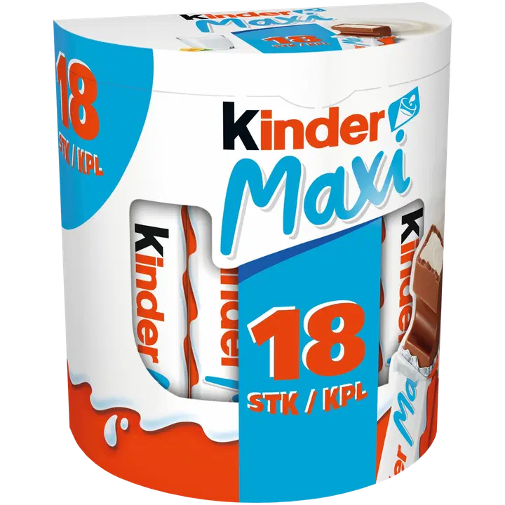 Kinder Maxi maitosuklaata maitoisalla täytteellä 378g (18kpl)