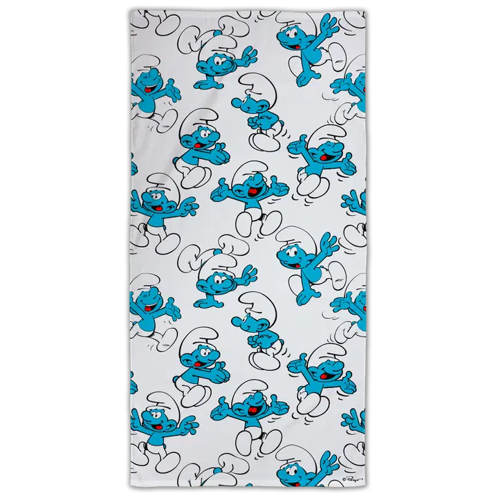 Lasten kylpypyyhe Smurffi 70x140 cm