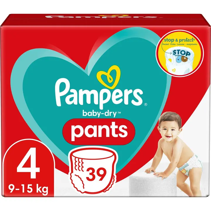Pampers 39kpl Baby Dry Pants S4 9-15kg housuvaippa