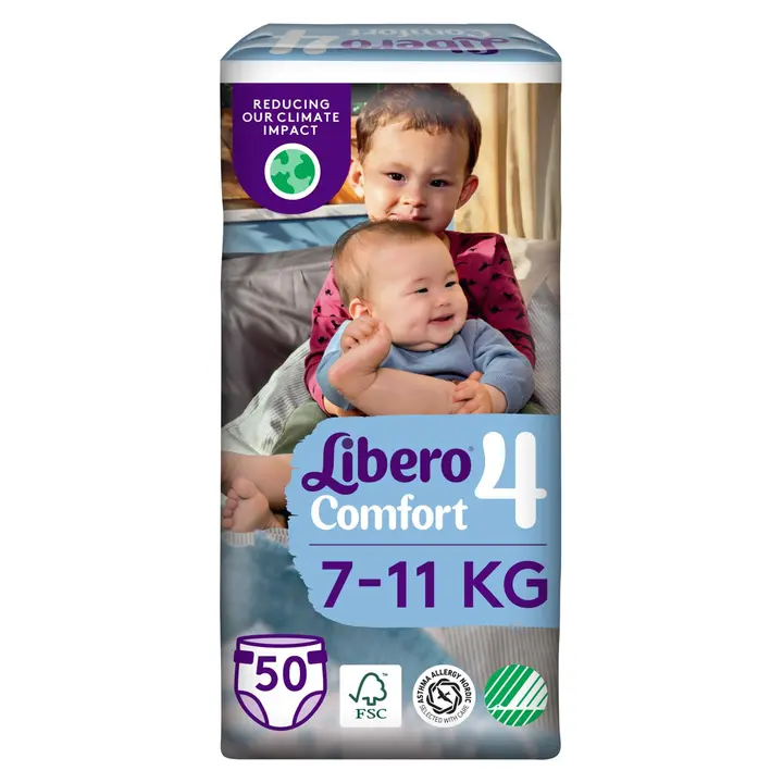 LIBERO Comfort teippivaippa koko 4, 50 kpl, 7-11kg