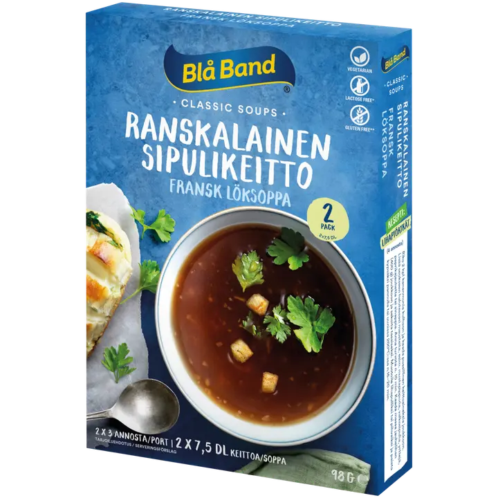 Blå Band gluteeniton laktoositon Ranskalainen Sipulikeitto 2 x 49g